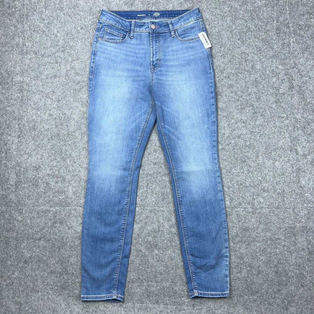 Old Navy Jeans Womens 12 Blue Rockstar Super Skinny High‎ Rise Stretch Denim NEW